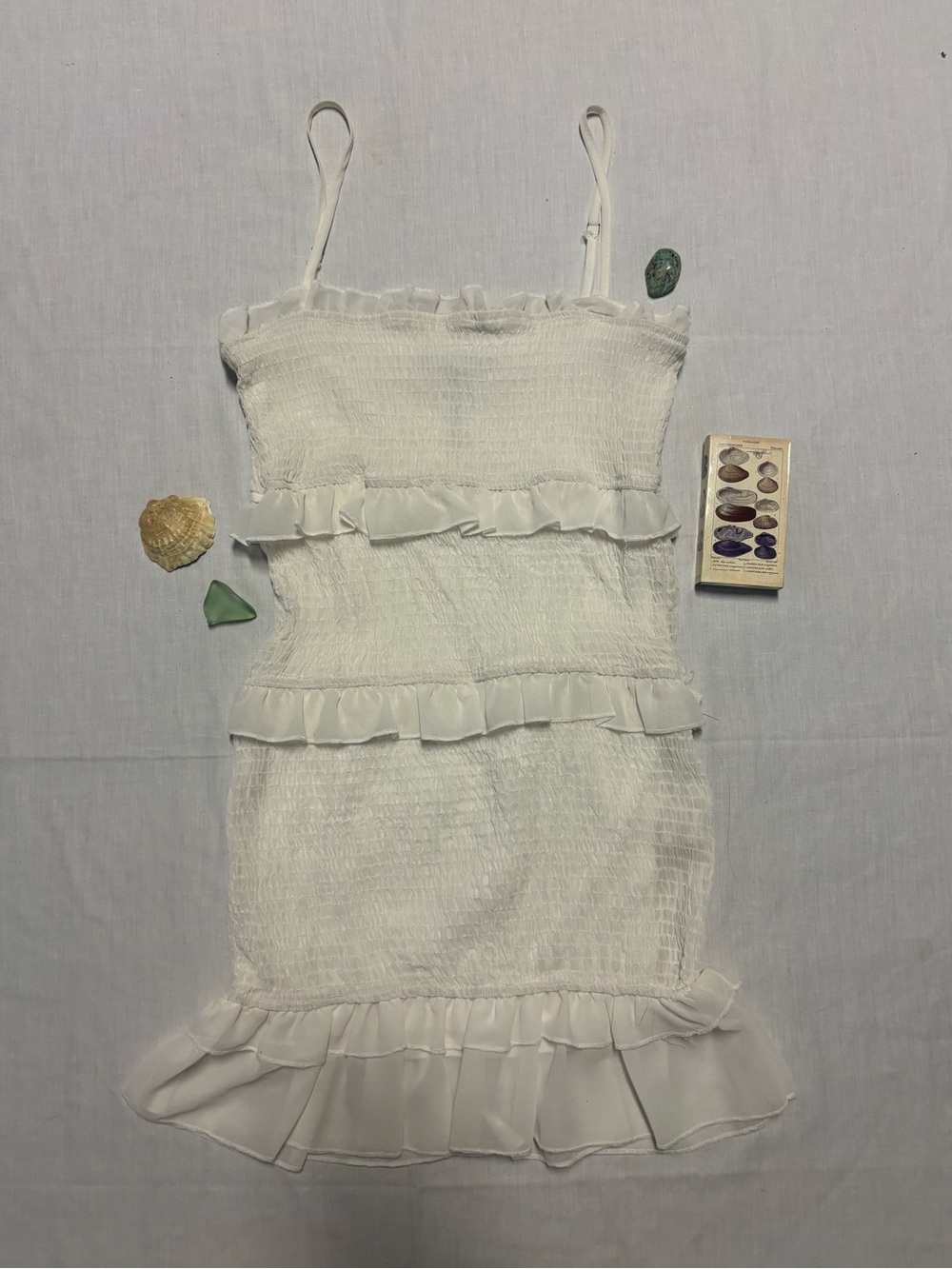 Nasty Gal White Ruffle Mini Dress